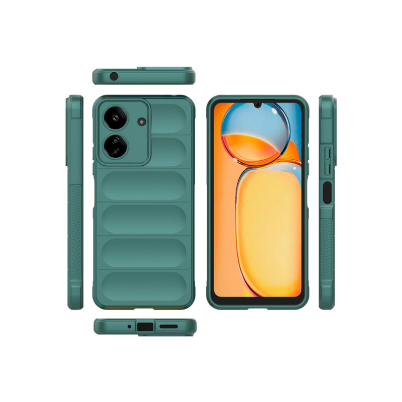 Protector Xiaomi Redmi 13C engomado con textura color verde Protector Xiaomi Redmi 13c Engomado Con Textura Color Verde