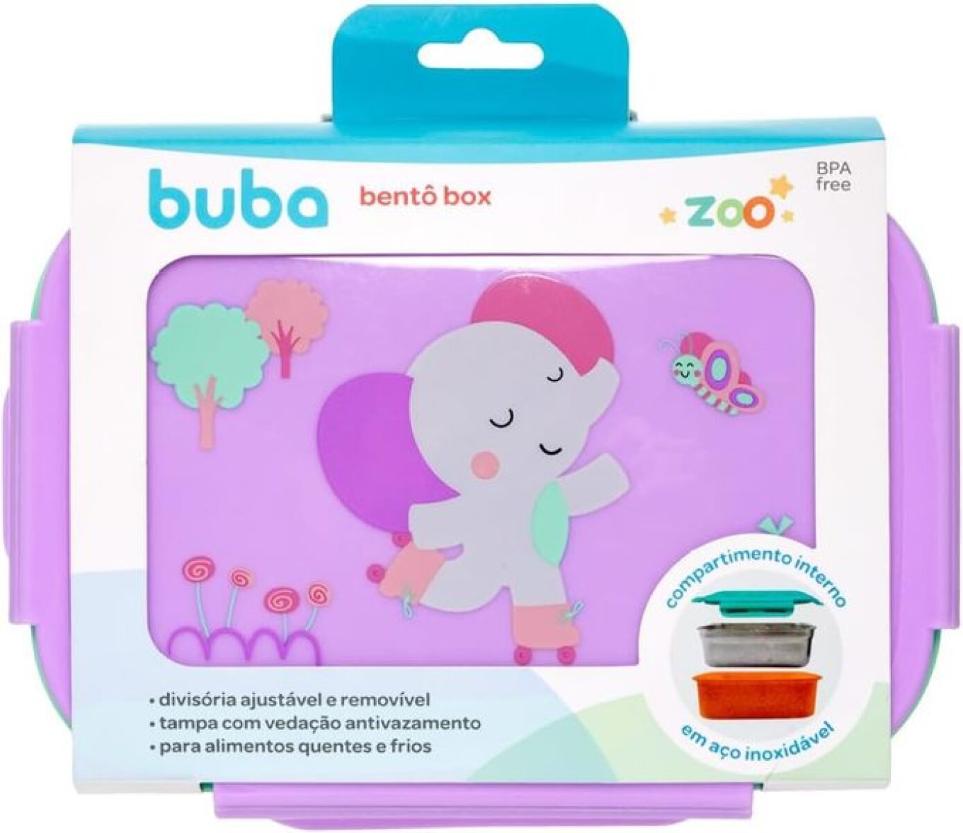 Lunchera bento box BUBAZOO - elefante 