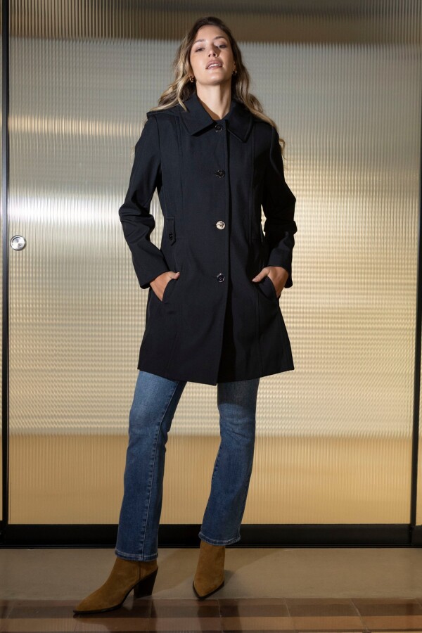 Gabardina Impermeable Capucha NEGRO