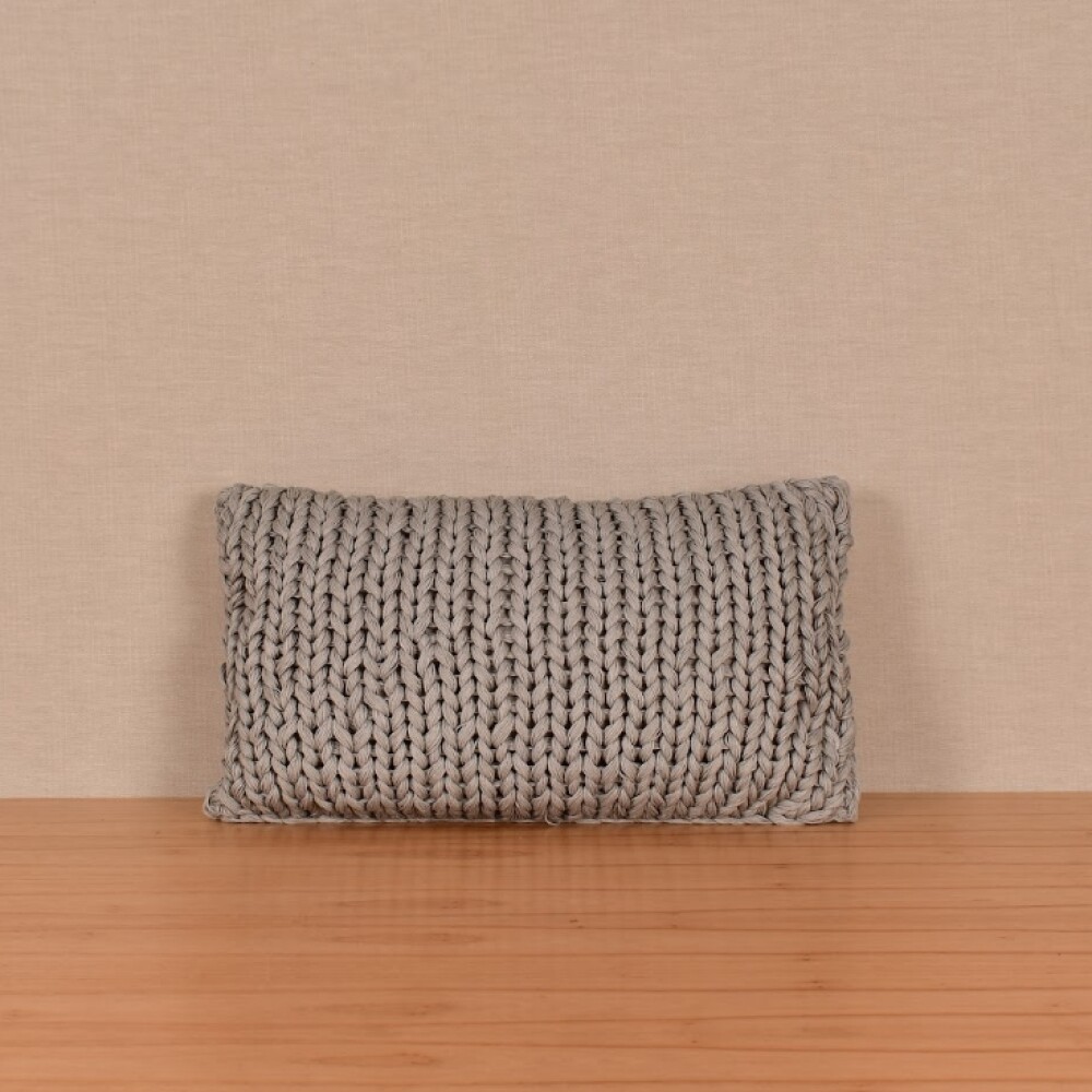 Almohadón Deco Tejido 30 x 50 Doble Punto Merino Gris