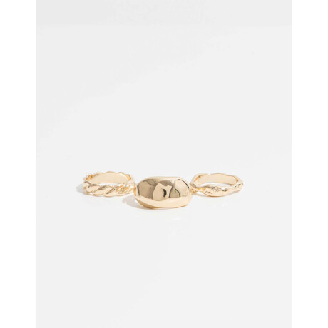Set De Anillos Dorado