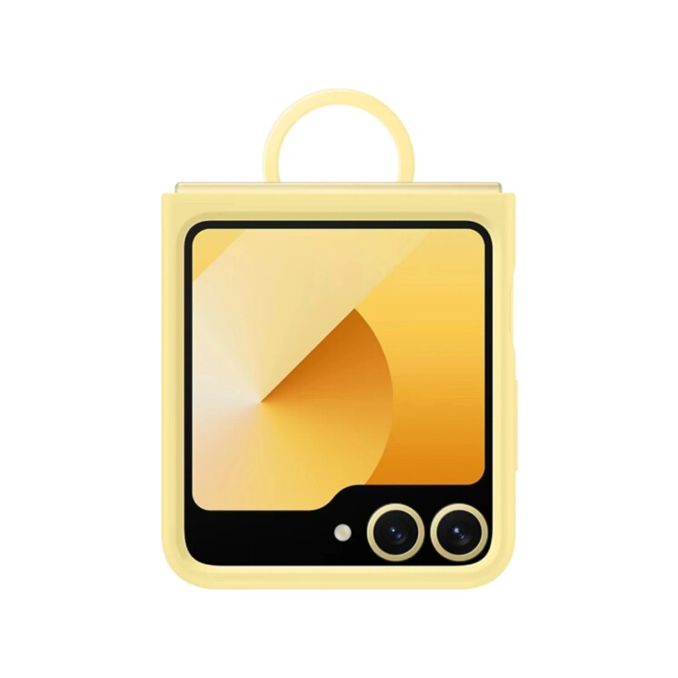 Funda Samsung Silicone Case con Anillo para Galaxy Z Flip6 Yellow