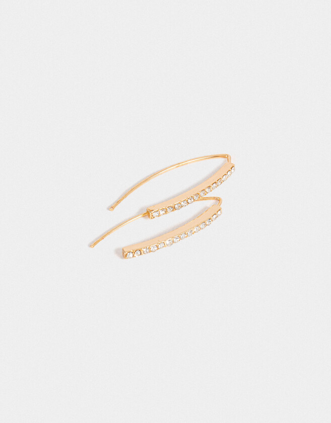 Aros Colgantes Largos Con strass Aros Colgantes Largos Con Strass - Dorado