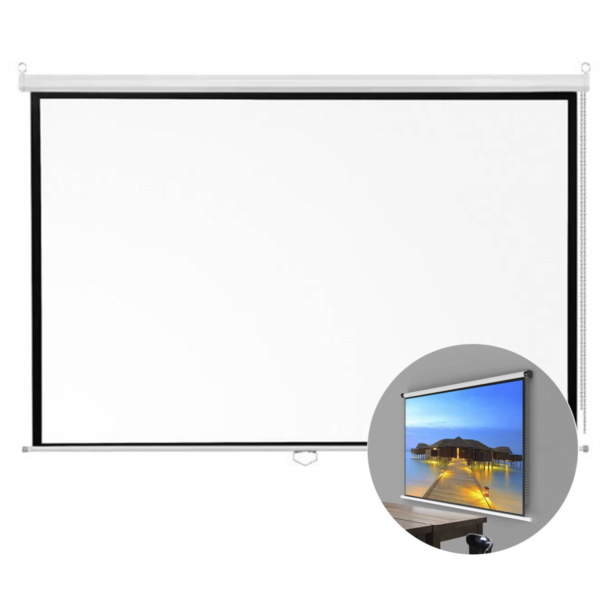 Pantalla Proyector Cortina 100 169 Pvc Abs - PANTALLA PROYECCION 100" (SIN TRIPODE) 
