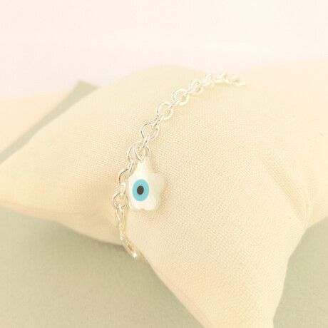 Pulsera de Plata 925 con dije de Nácar Diseño Flor