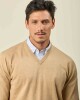 Buzo Lambswool Escote V Beige