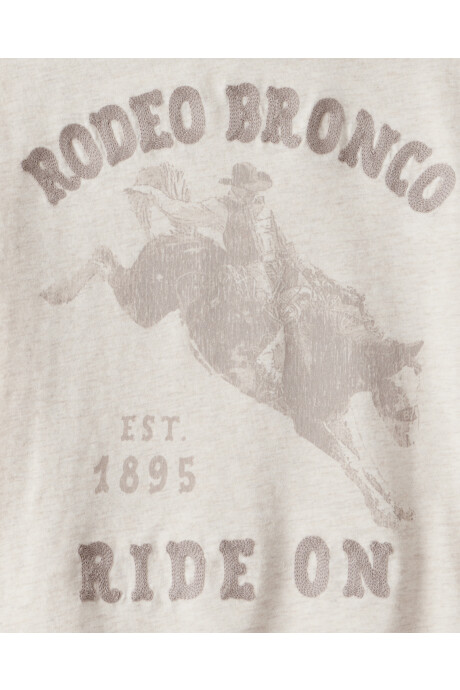 Remera de algodón, estampa rodeo Sin color