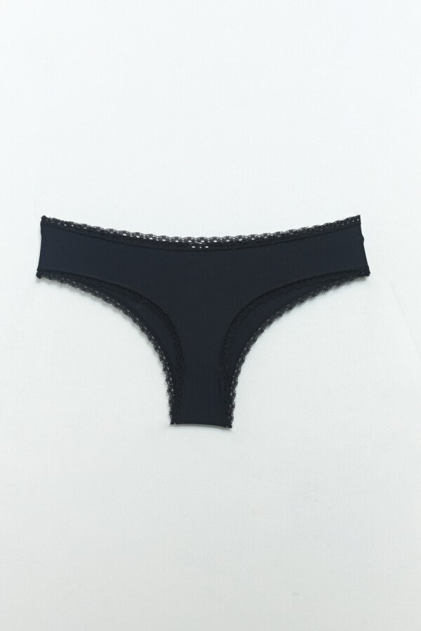 Pack x2 bombacha bikini encaje microfibra Crudo Y Negro