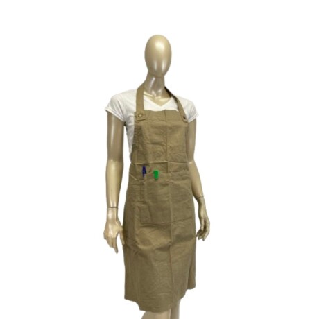 Delantal entero con bolsillo y ojalillos Khaki