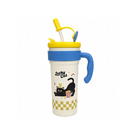 Vaso térmico de acero con sorbito y tapita 750ml Celeste