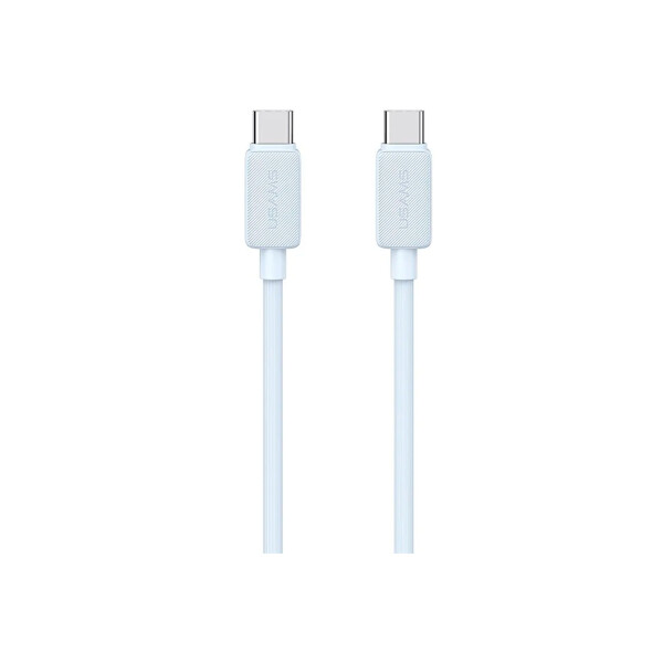Cable Usams Tipo-C a Tipo-C 60W 3 metros color celeste Cable Usams Tipo-c A Tipo-c 60w 3 Metros Color Celeste