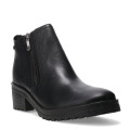 Botas de Mujer Bottero caña baja con cierre de cuero Negro
