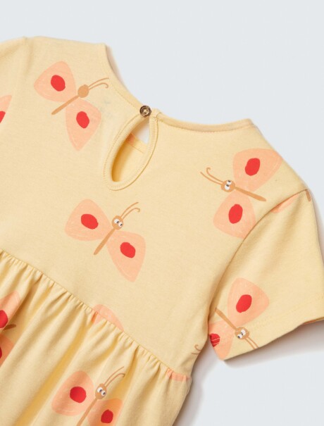 VESTIDO INFANTIL ESTAMPADO AMARILLO