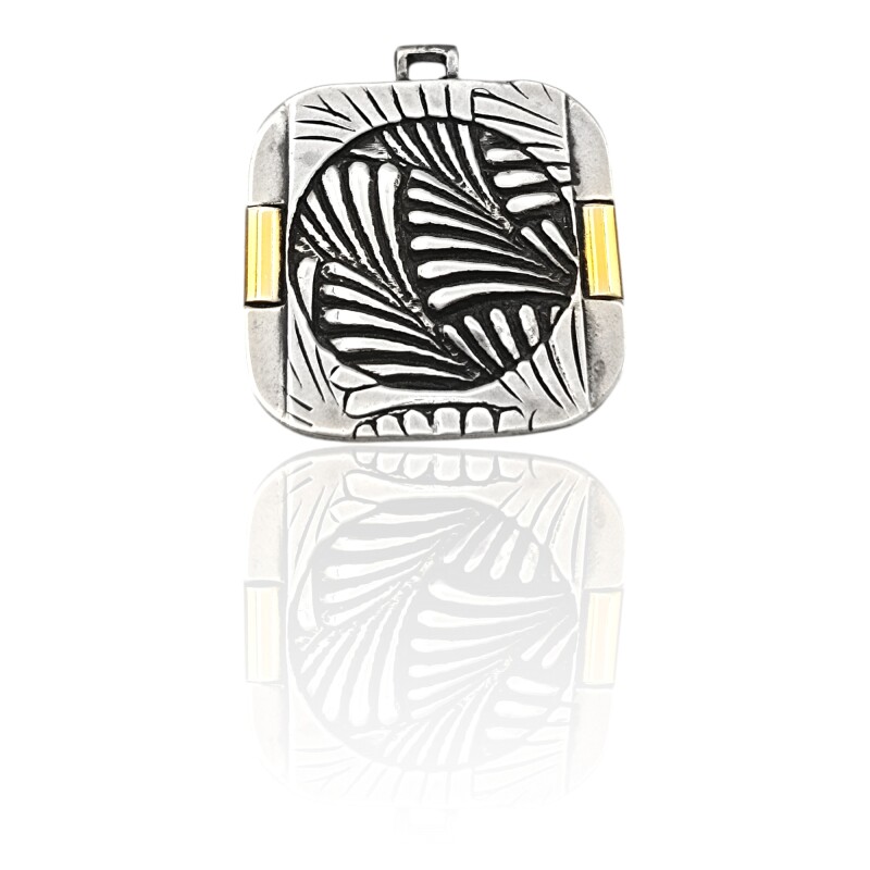 Dije Hojas-Plata 925 Quemada y Oro-Sin Piedra-CP5497 sinpiedra