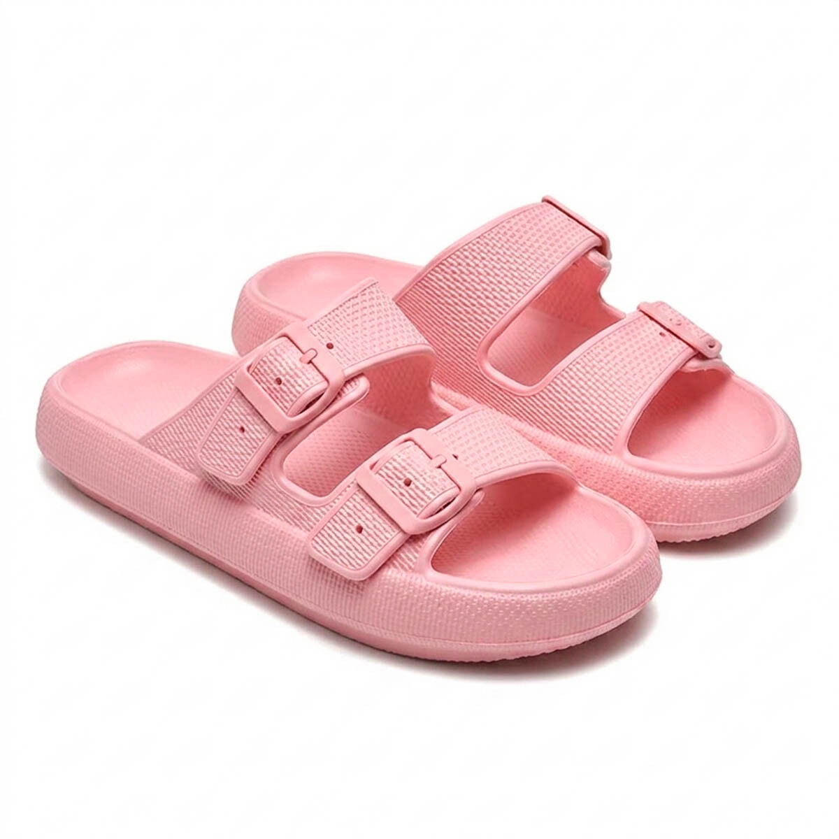 Sandalia Chancleta Hebilla Antideslizante Cómoda - Rosa 