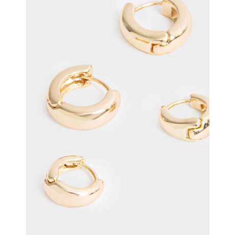 Aros Argollas Set Premium Gold Dorado