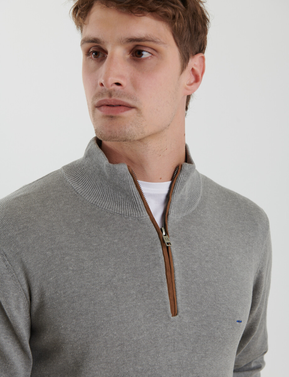 470996 SWEATER MEDIO CIERRE HARRINGTON LABEL Gris Medio