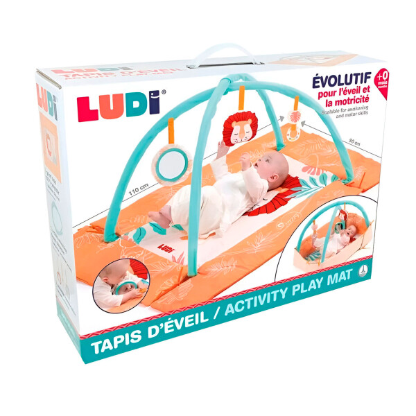 Gimnasio Actividades Alfombra Bebé Sensorial León 90 x 110cm Color Naranja