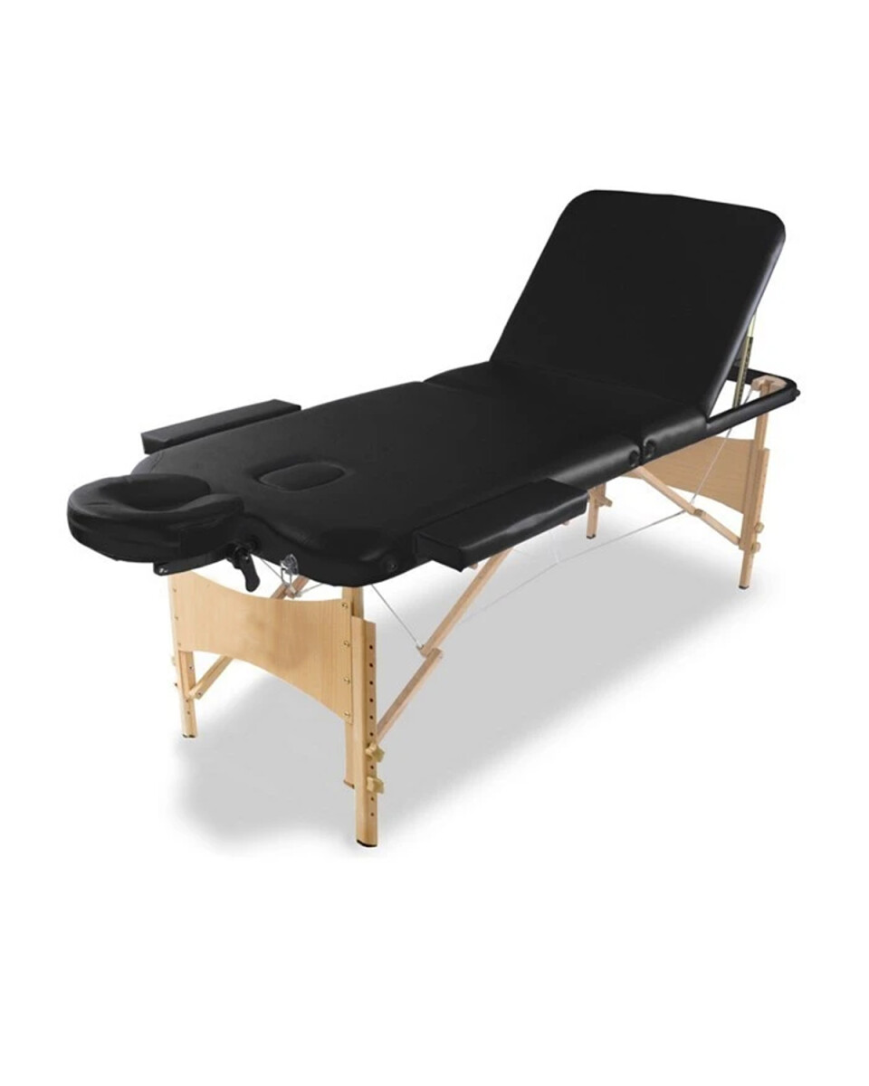 Camilla portable para masajes de 3 cuerpos en madera 
