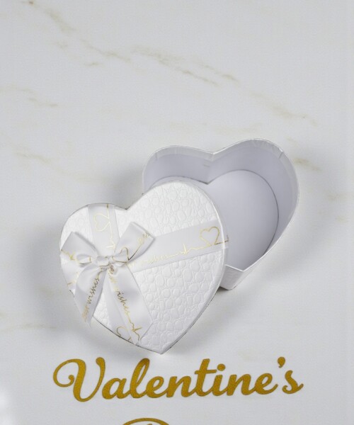 Caja Rigida Corazon 14 cm BLANCO