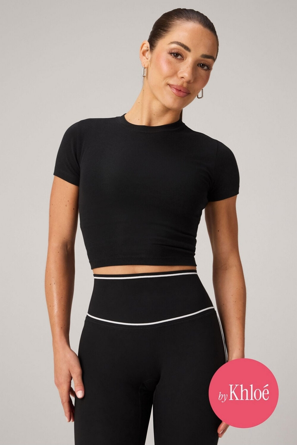 Polo Cotton Jersey Cropped Baby Tee Mujer Black