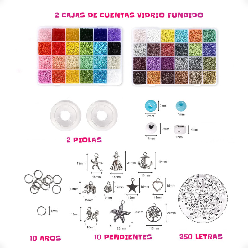 Juego de 35000 Cuentas de Vidrio Para Hacer Pulseras Juego de 35000 Cuentas de Vidrio Para Hacer Pulseras