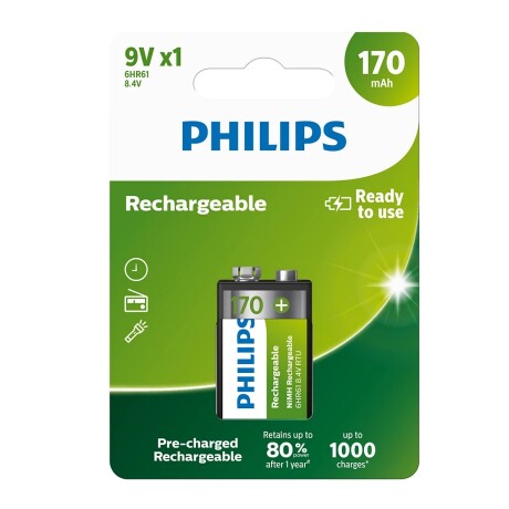 Bateria Recargable Philips 9V 170MAH 001