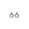 Caravanas colgantes circulos rosa - Plata 925 -Zirconia rosa -CA3924 conpiedra