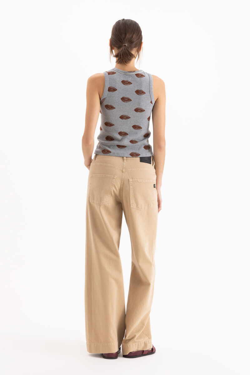 JEANS WIDE ICON SAND Camel