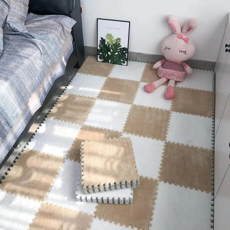 Set X20 Tatami Alfombra Suave Plush Piso Encastrable Beige