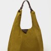 Bolso The Shopping en cuero gamuza Pistacho