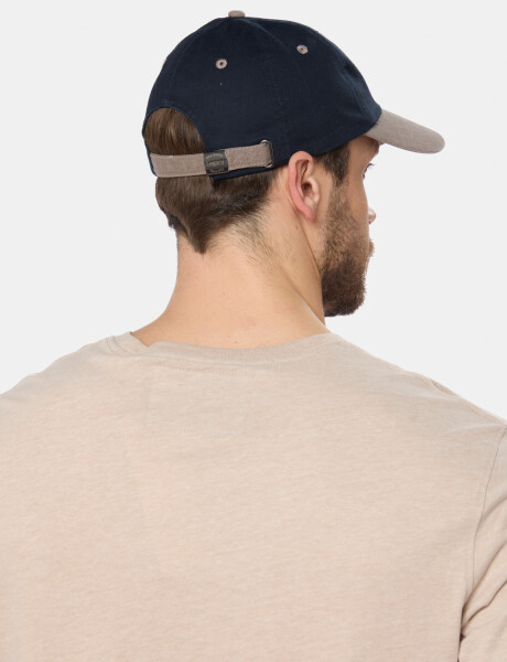 GORRO VISERA DE LONA CON PARCHE TEJIDO Azul