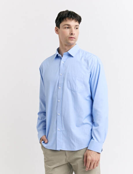 012675 CAMISA HARRINGTON LABEL Celeste Oscuro