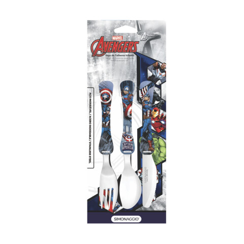 Set X3 Cubiertos Infantiles Simonaggio 15 cm Capitán América