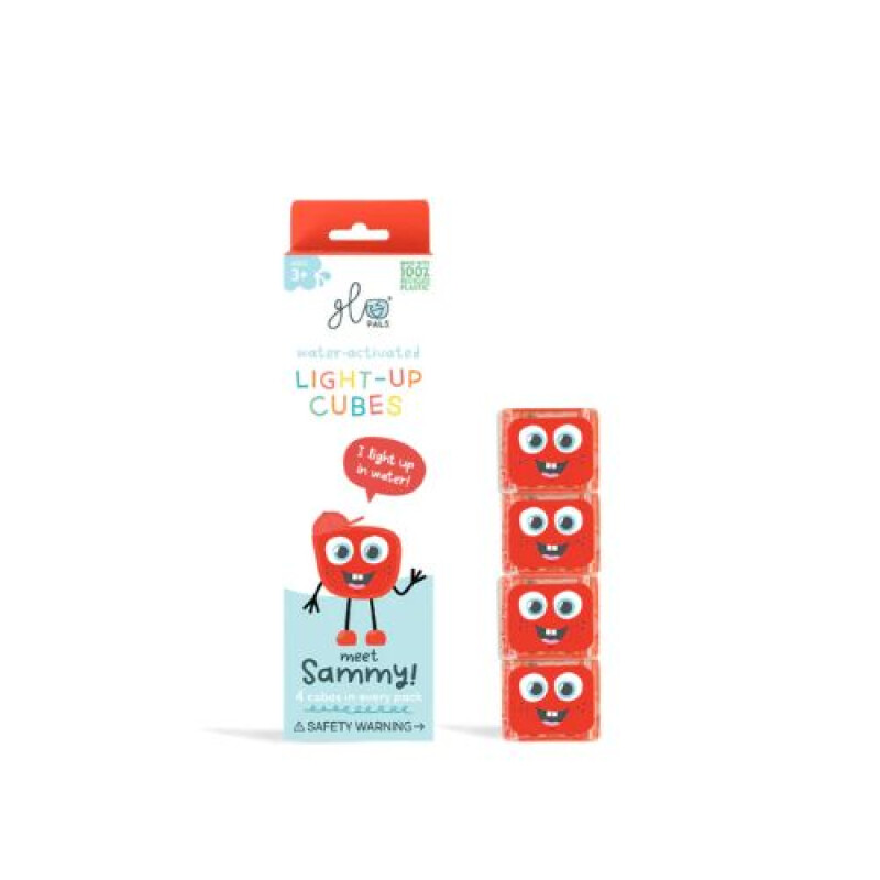 Seet 4 cubos Glo Pals Iluminados Activados por agua Rojo