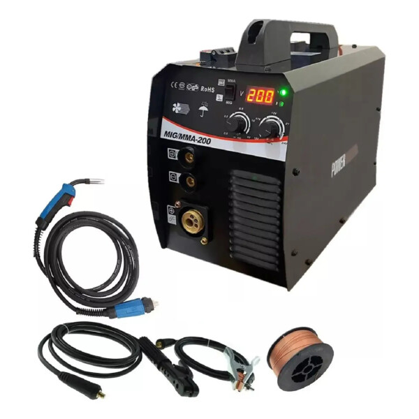 SOLDADORA MIG MAG 200 AMP CON Y SIN GAS POWER FORCE + ALAMBRE SOLDADORA MIG MAG 200 AMP CON Y SIN GAS POWER FORCE + ALAMBRE
