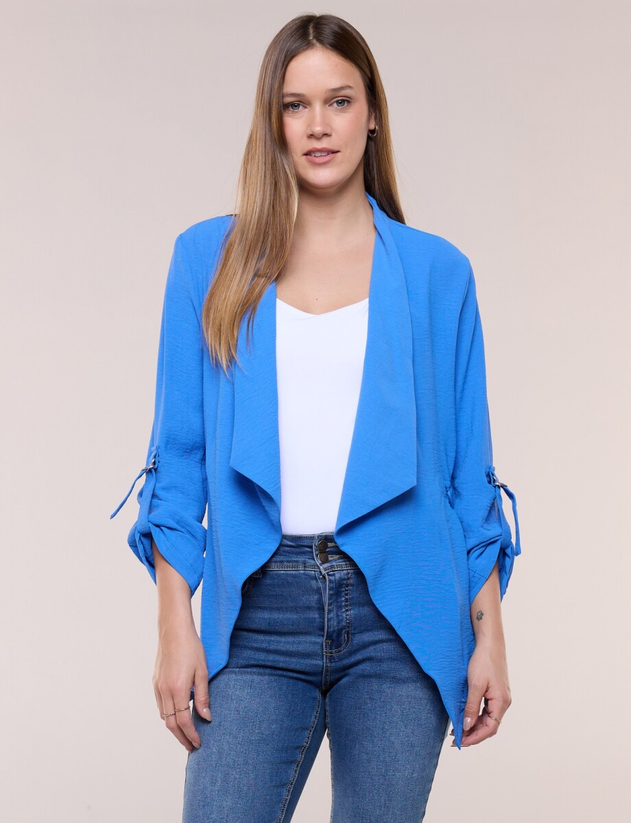 Chaqueta Cintura Ajustable - Celeste Oscuro 
