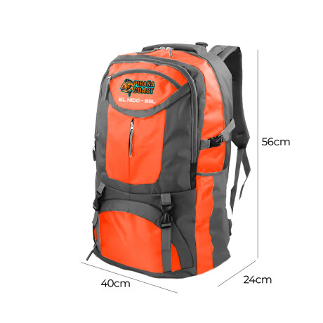 Mochila Camping El Nido 65 L + Riñonera Trekking Naranja