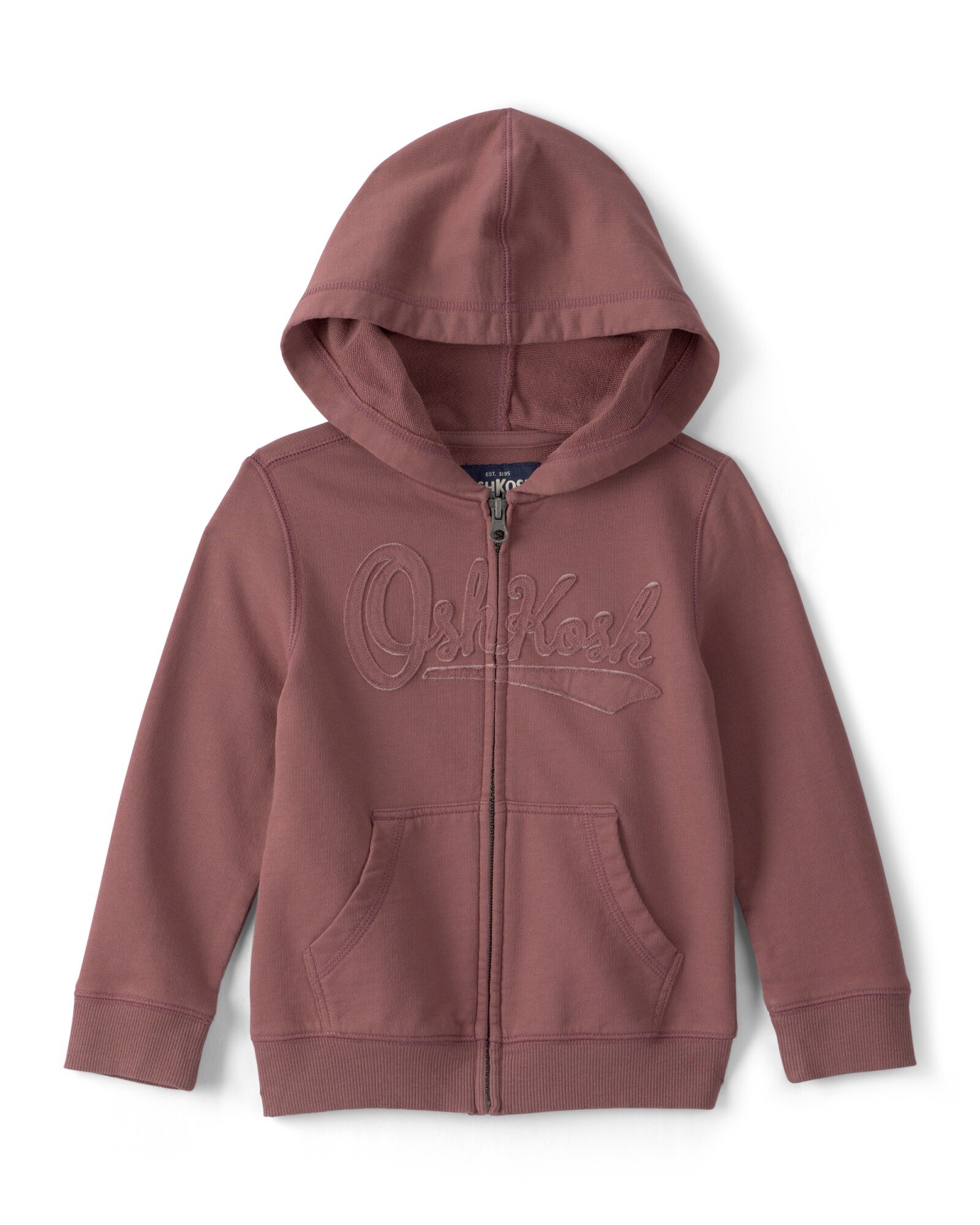Campera de algodón, marrón, con capucha y logo Sin color