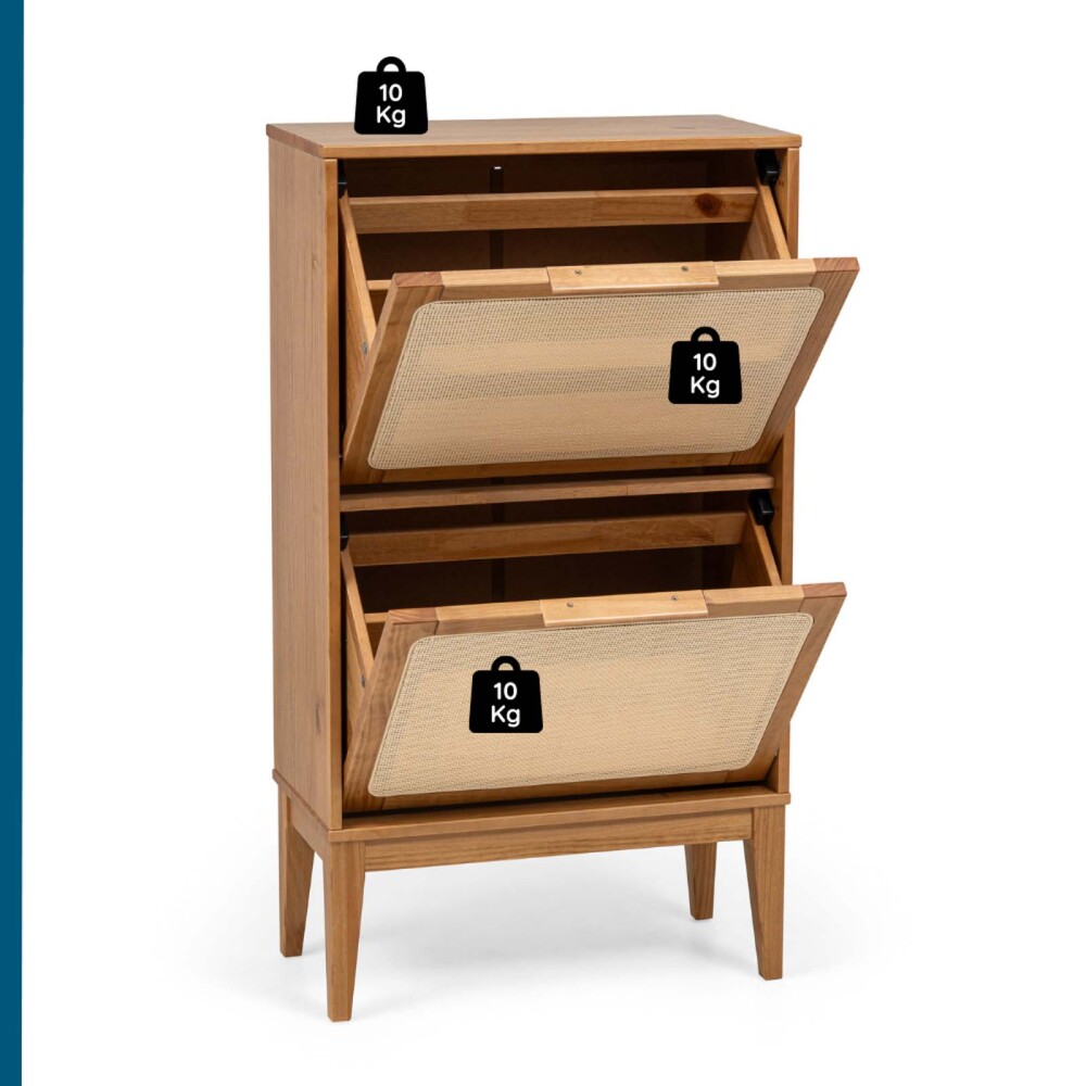 ZAPATERA 2 CAJONES MADERA MARRON PRAGA