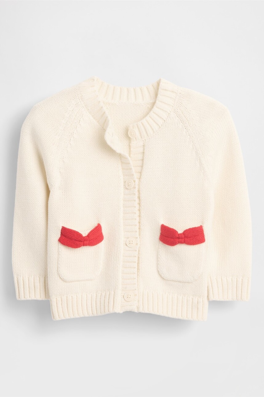 Saco Bow Bebé Ivory Frost