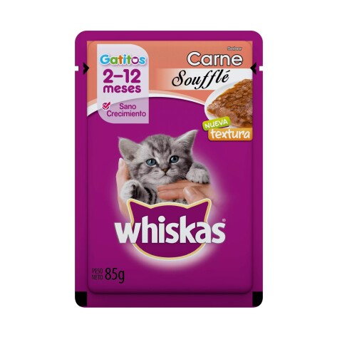 WHISKAS EN SALSA CARNE GATITOS SOUFFLE 85 GRAMOS WHISKAS EN SALSA CARNE GATITOS SOUFFLE 85 GRAMOS