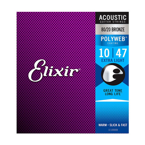 ENCORDADO FOLK ELIXIR POLYWEB 80 20 BRONZE 010 ENCORDADO FOLK ELIXIR POLYWEB 80 20 BRONZE 010