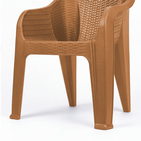 Silla Jardín Rambo Rattan Apoyabrazos Apilable Exterior Capuccino