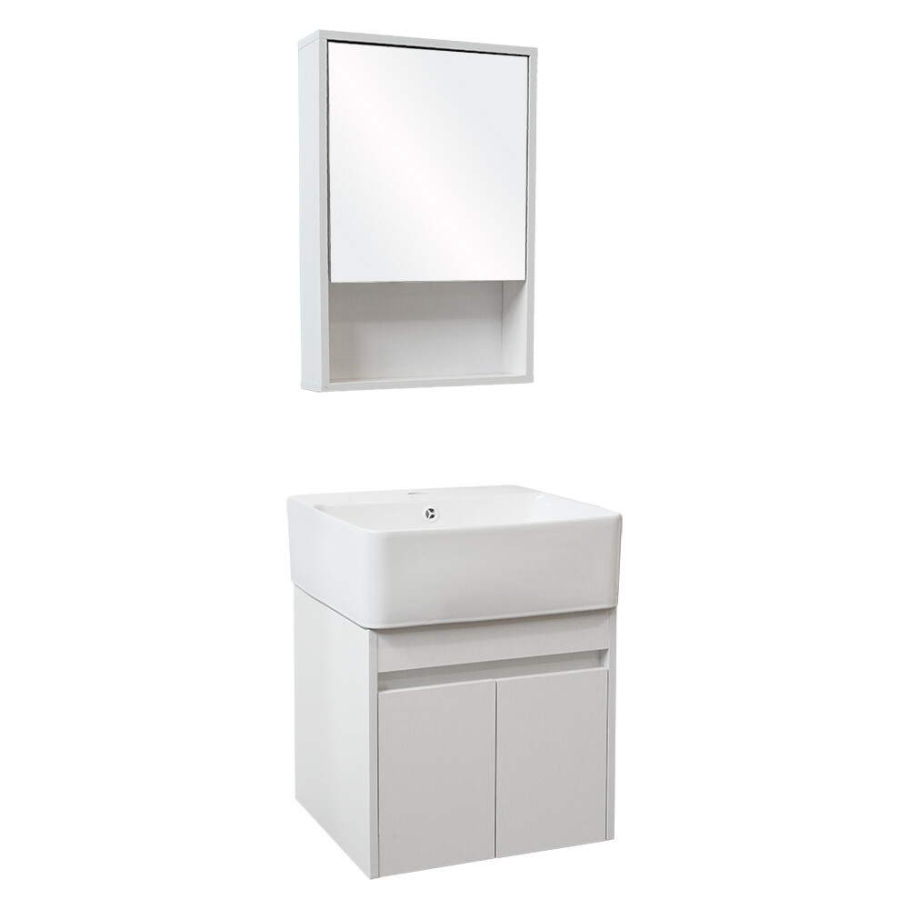CONJUNTO DE BAÑO HABITARE MODELO OY105-50A <br /> MUEBLE + BACHA + ARMARIO C/ESPEJO Conjunto De Baño Habitare Modelo Oy105-50a <br /> Mueble + Bacha + Armario C/espejo