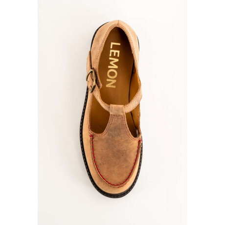 Zapato Guillermina Cuero Camel