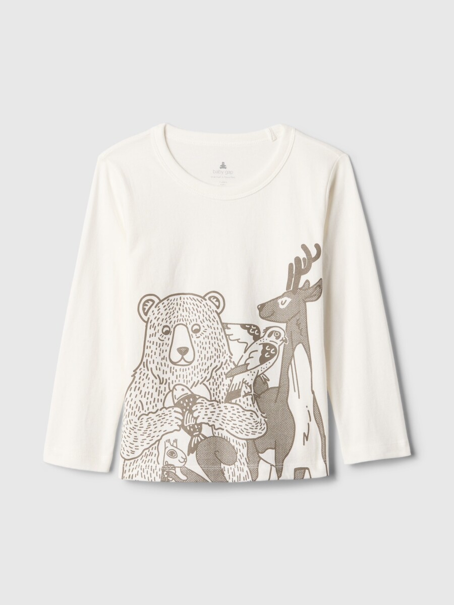 Remera Gráfico Manga Larga Toddler Niño - New Off White 