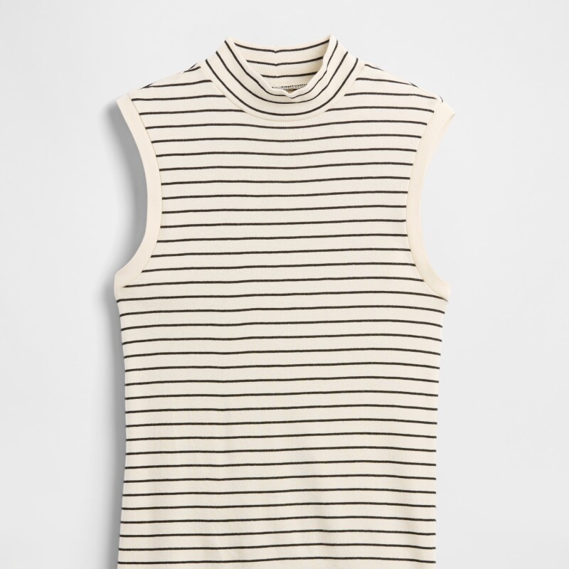 V-SL MOCKNECK TANK STRIPE BLACK CHINO STRIPE