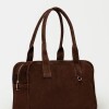 Bolso Capri en cuero gamuza Chocolate