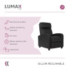 Sillón Reclinable Charlton Butaca Sofa Living Negro